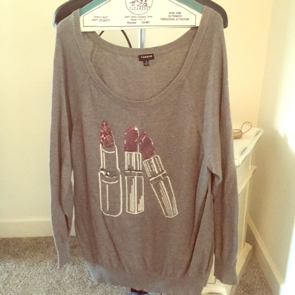 Sequin lipstick Torrid sweater